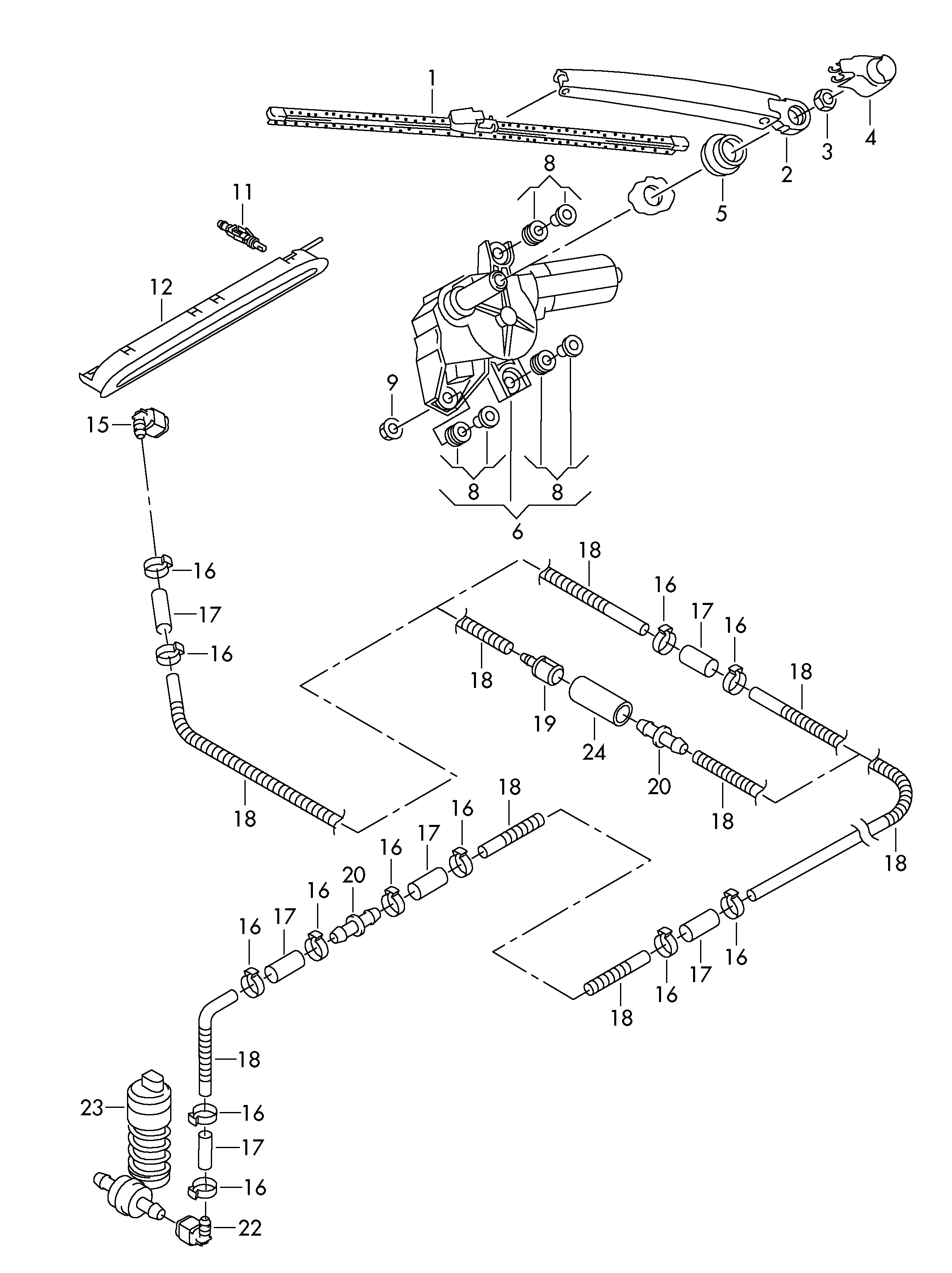 VAG 5M0 955 707A - Stikla tīrītāja svira, Stiklu tīrīšanas sistēma ps1.lv