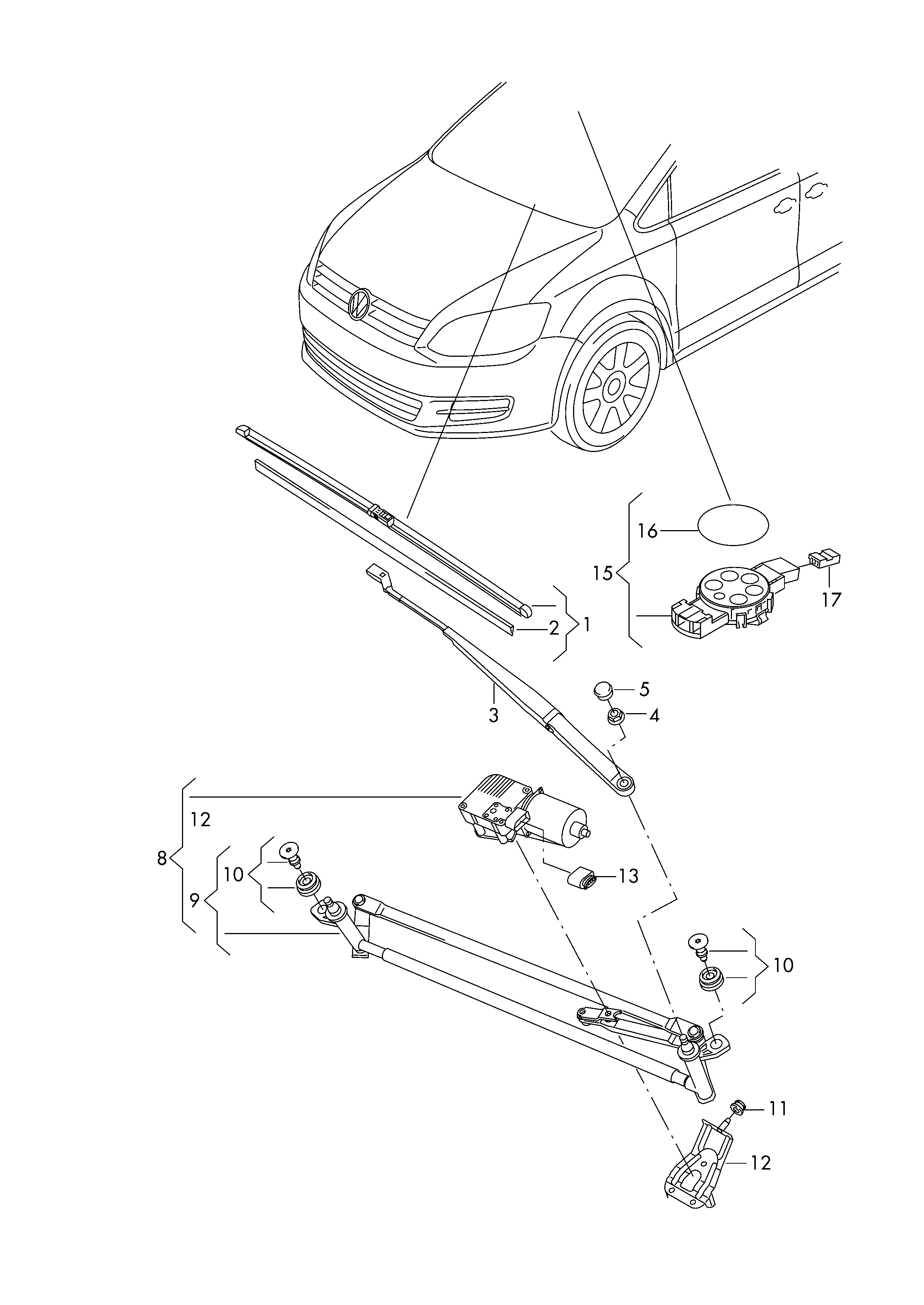 VAG 7N1 955 425 - Stikla tīrītāja slotiņa ps1.lv