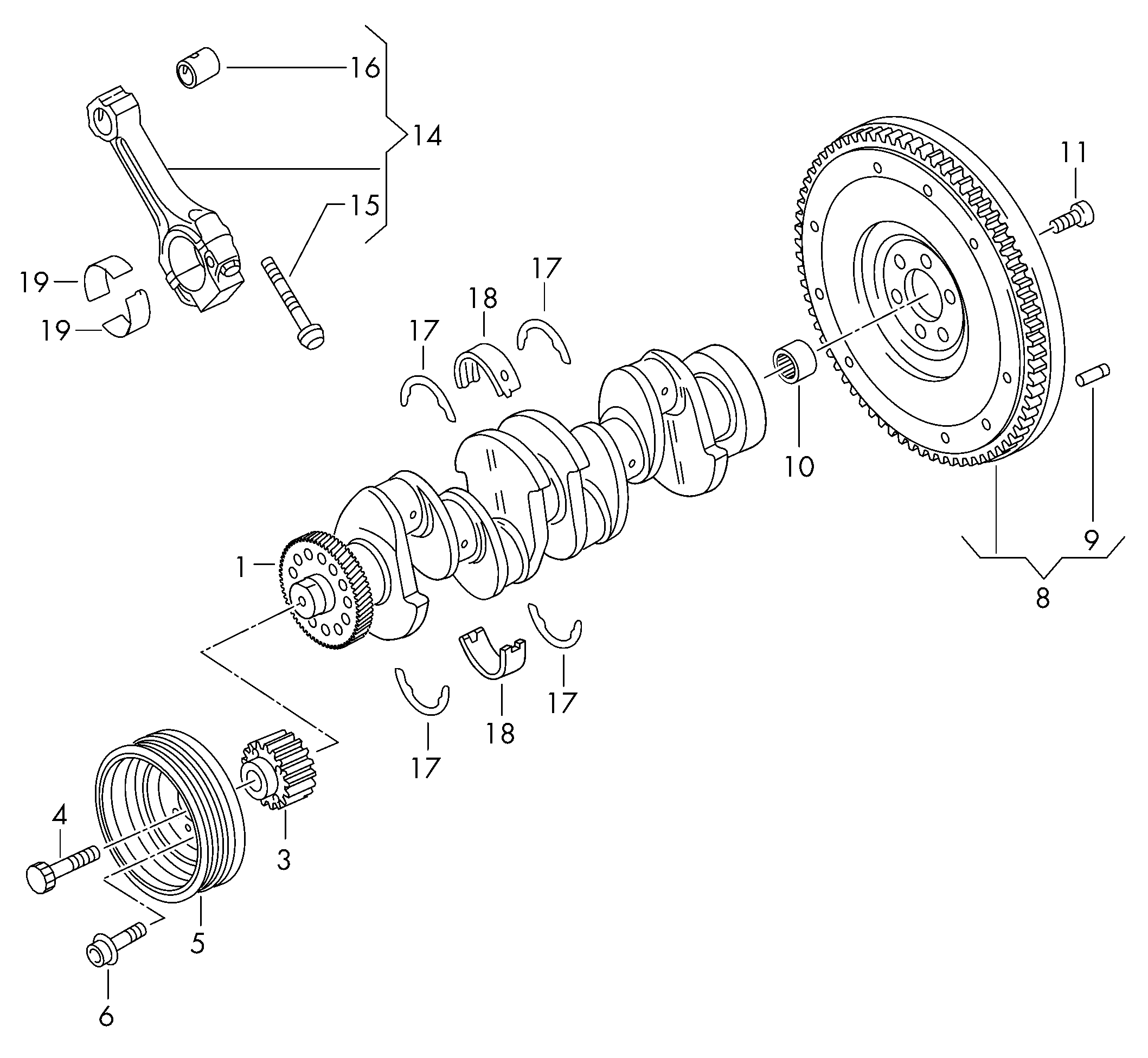 VW 038 105 561 AB - Kloķvārpstas gultnis ps1.lv