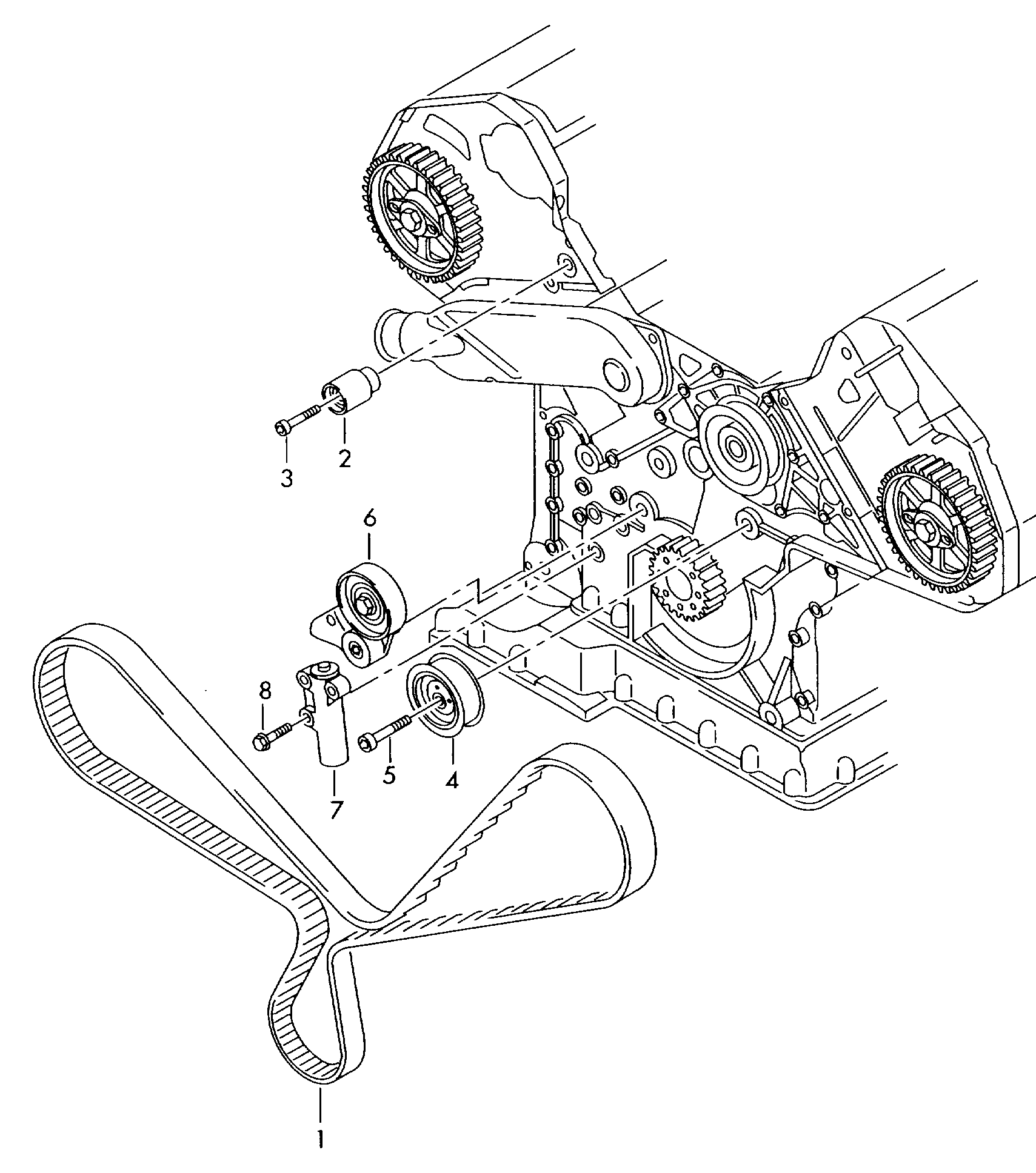 AUDI 077 109 485 E - Spriegotājrullītis, Gāzu sadales mehānisma piedziņas siksna ps1.lv