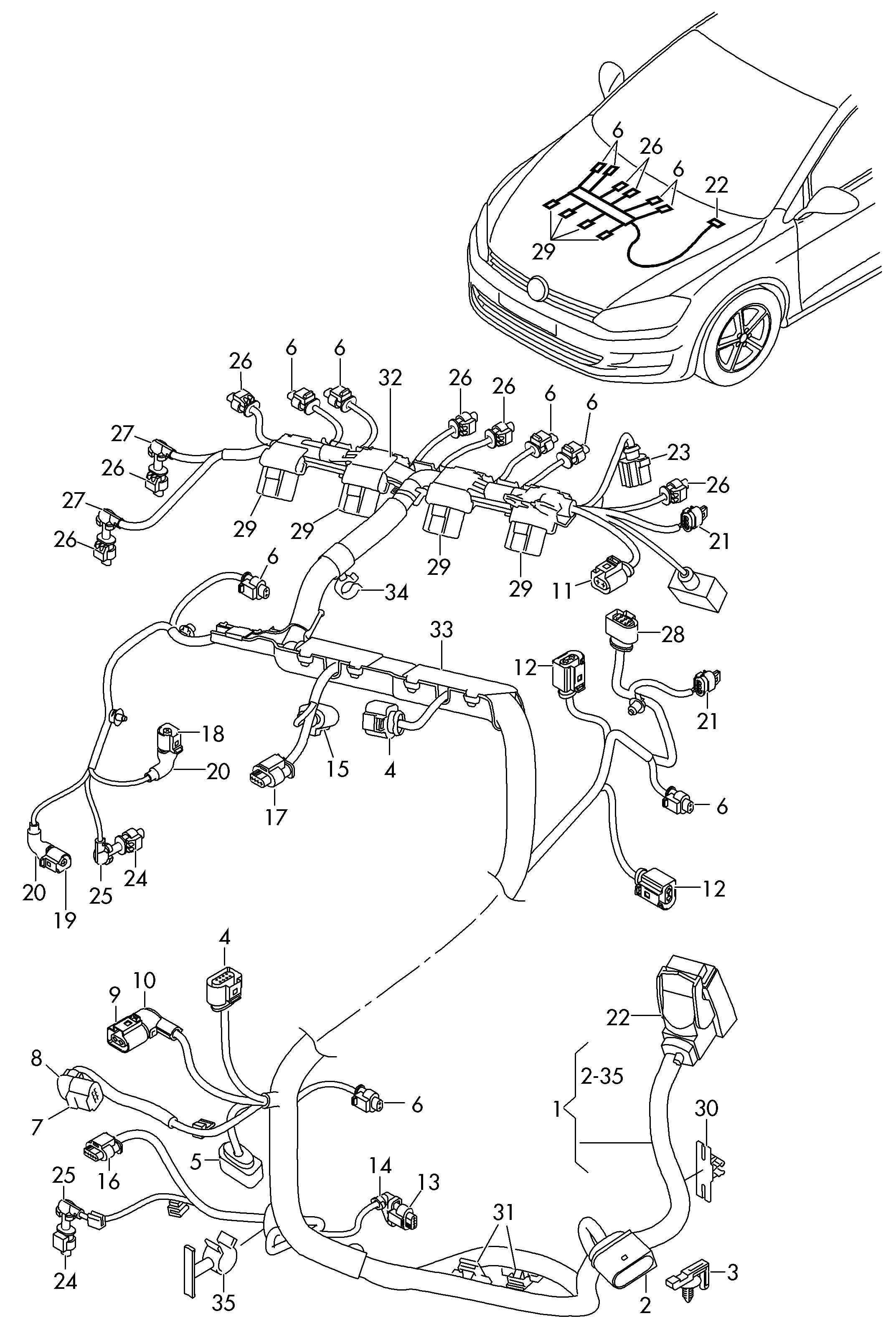 VAG 4H0 973 704 - Flat contact housing with contact locking mechanism ps1.lv