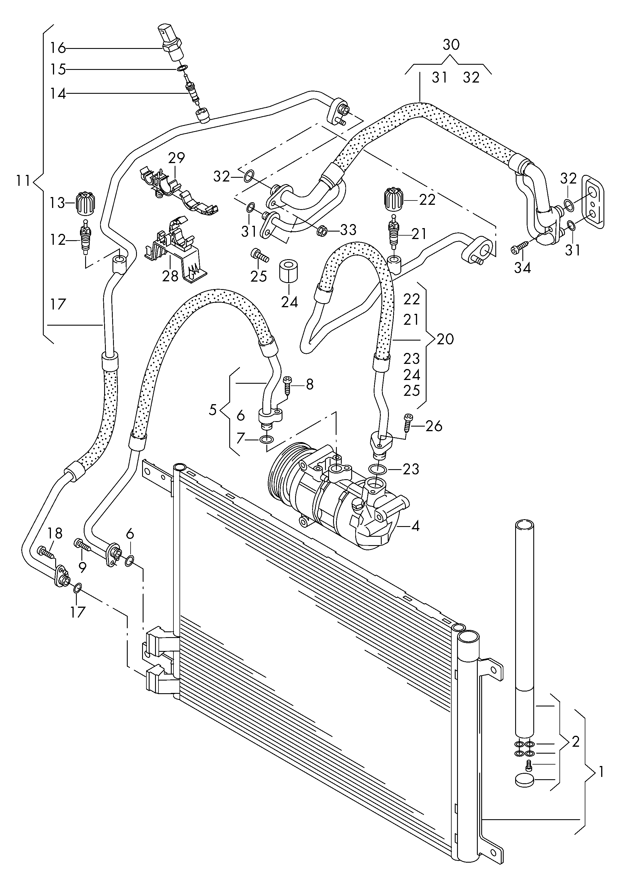 Seat 5QM816411 - Kondensators, Gaisa kond. sistēma ps1.lv