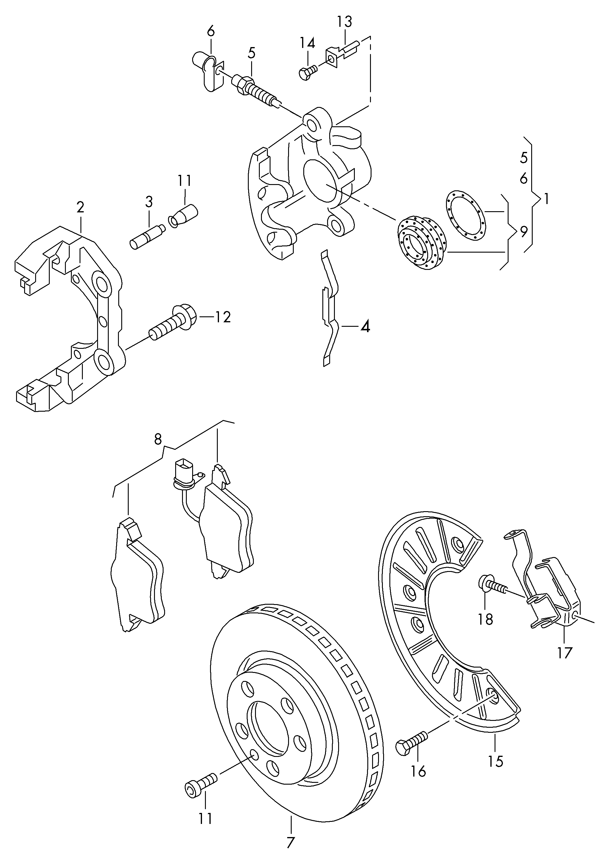 Seat 7D0615295A - Piederumu komplekts, Bremžu suports ps1.lv