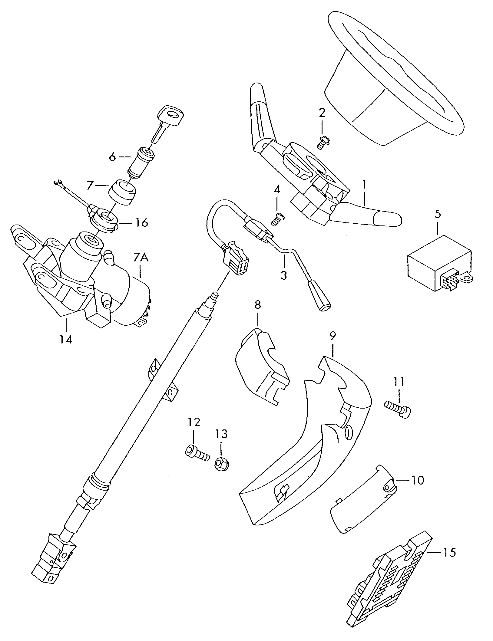 AUDI 2D0 953 503 - Slēdzis uz stūres statnes ps1.lv