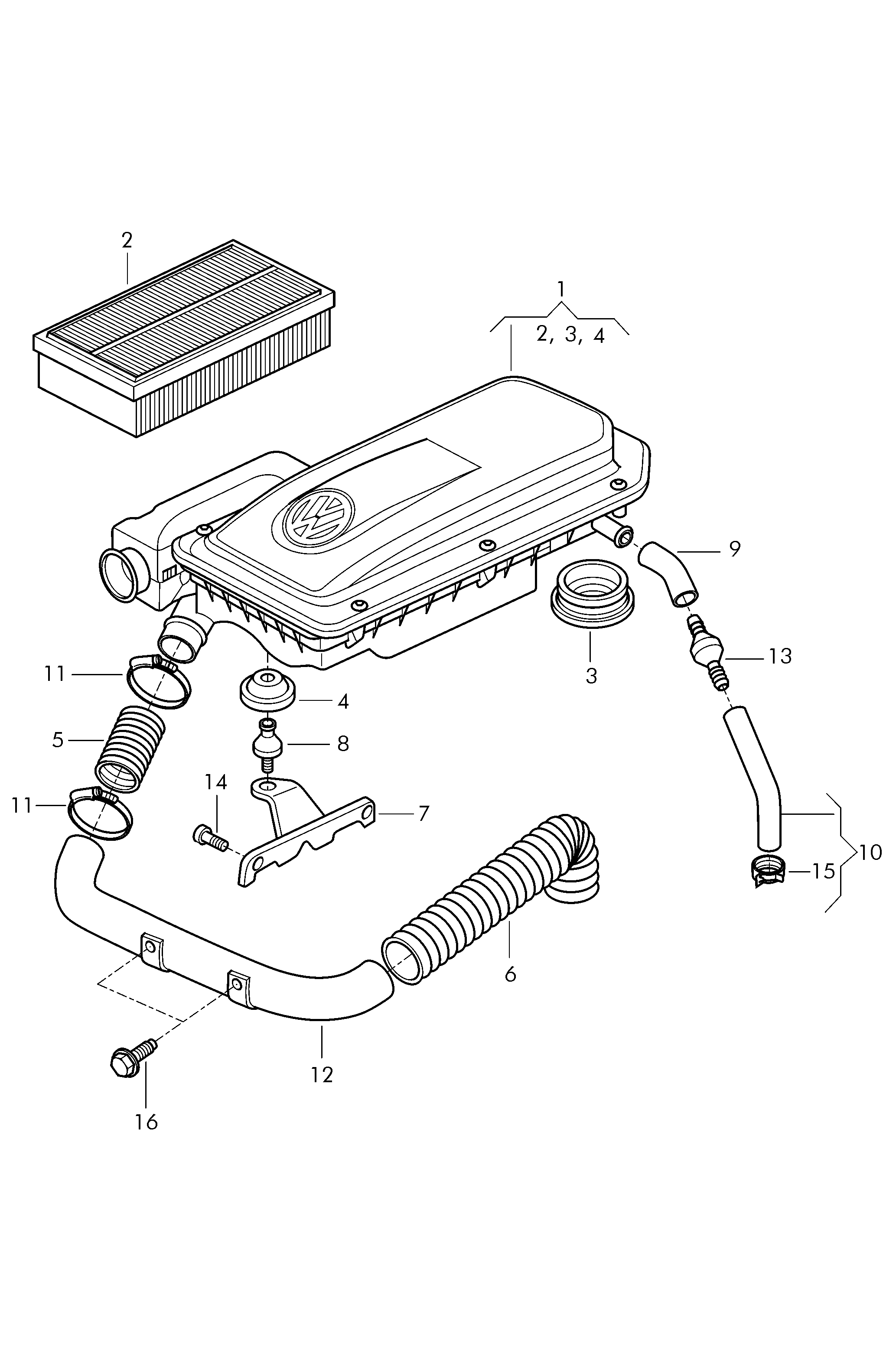 VAG 030 129 620 L - Gaisa filtrs ps1.lv