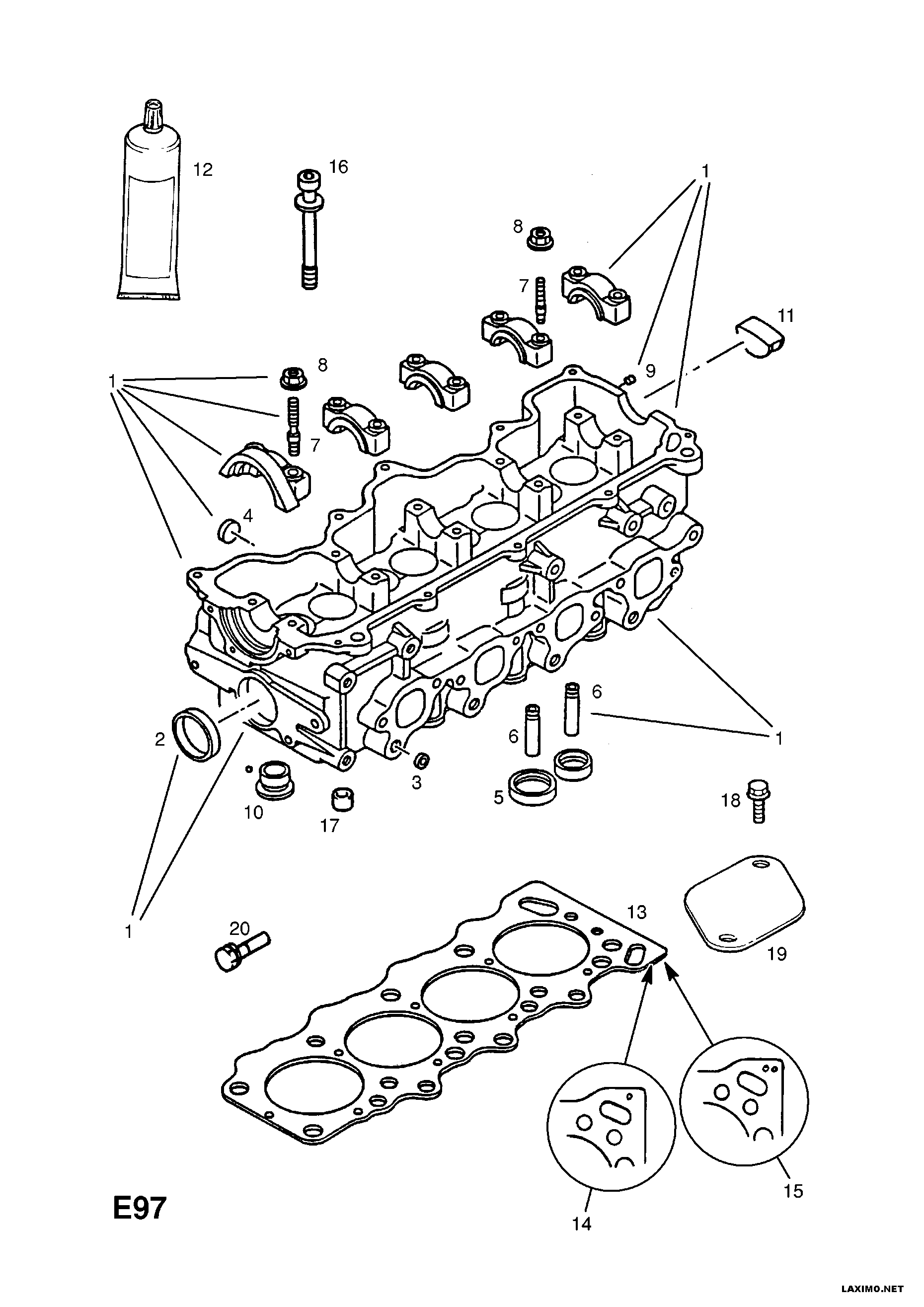 Opel 6 07 980 - Blīve, Motora bloka galva ps1.lv