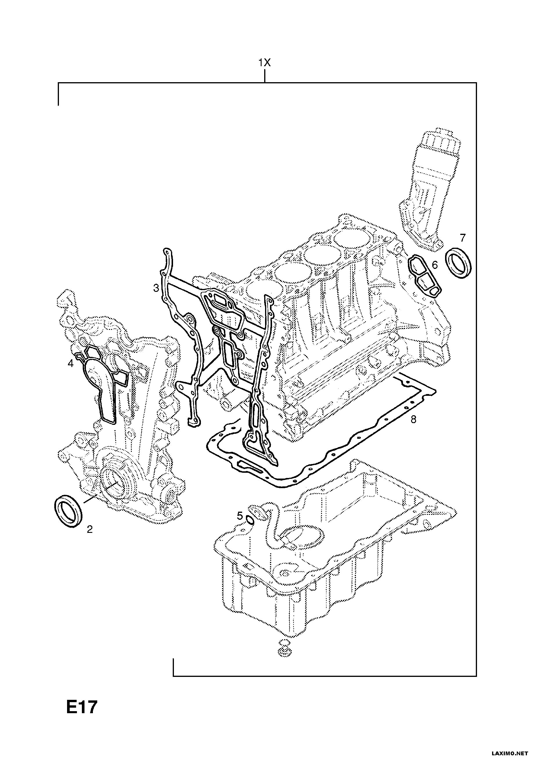 Opel 16 06 596 - Blīvju komplekts, Motora bloks ps1.lv