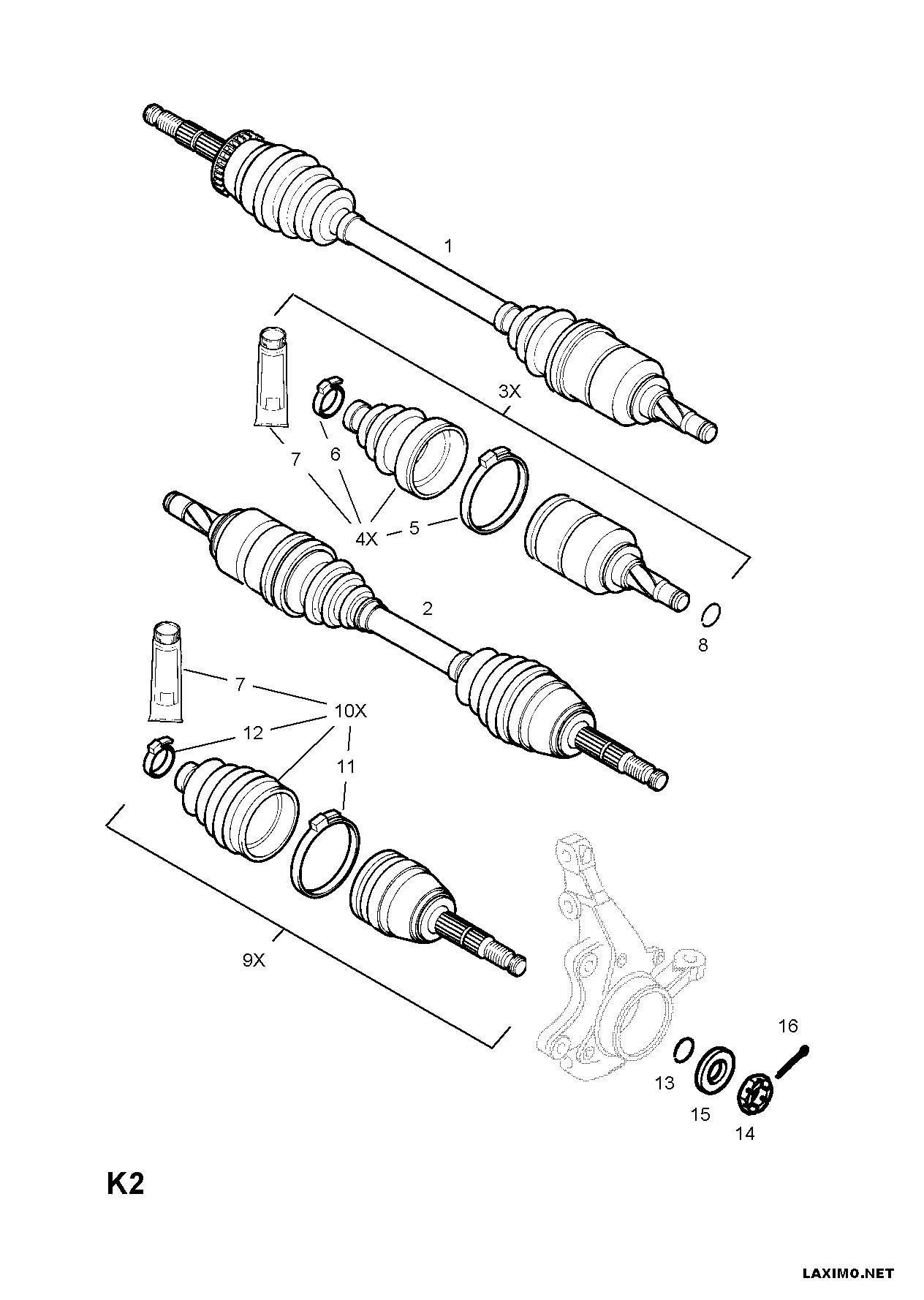 Opel 3 74 368 - Šarnīru komplekts, Piedziņas vārpsta ps1.lv