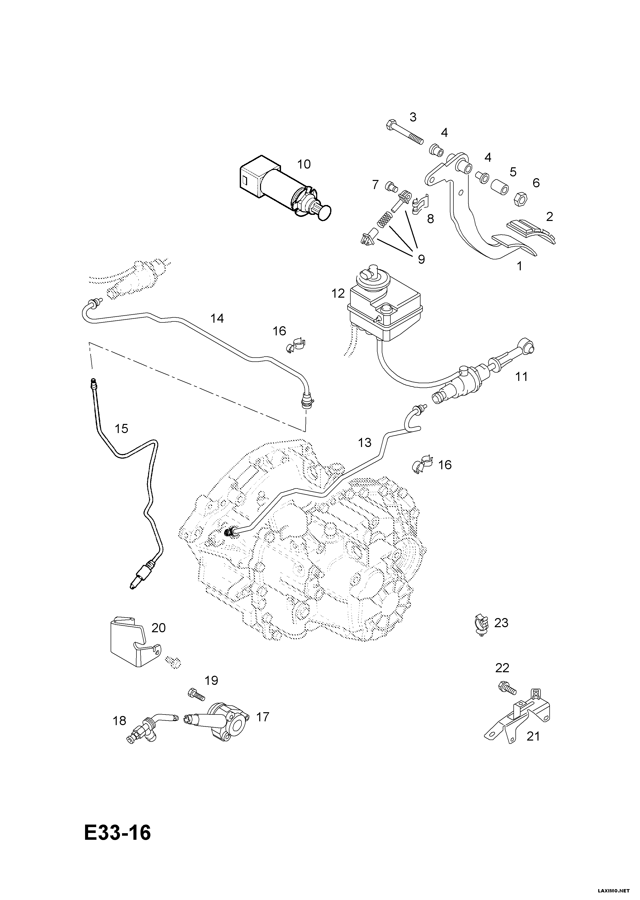 Opel 44 52 962 - Centrālais izslēdzējmehānisms, Sajūgs ps1.lv