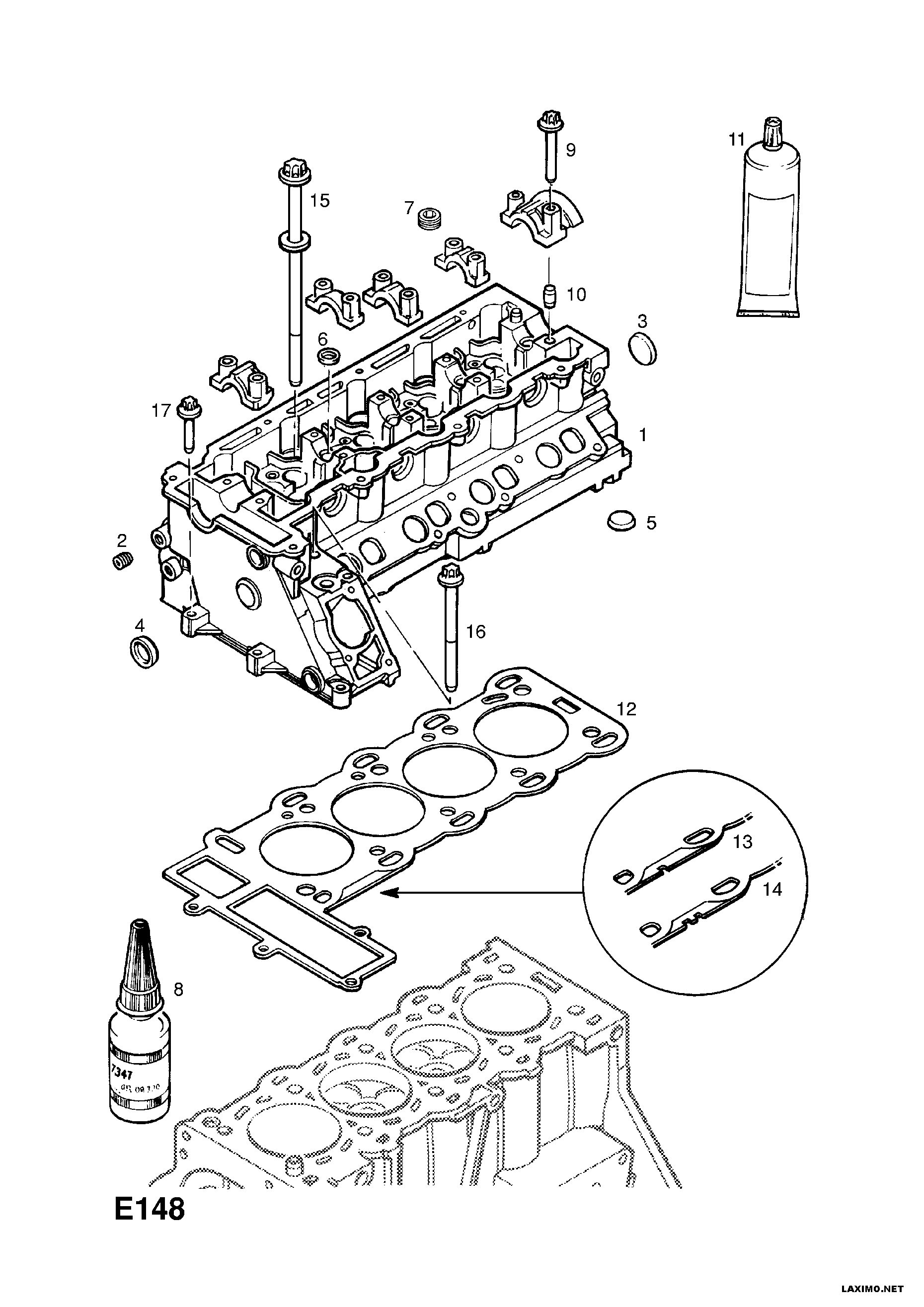 SAAB 56 07 422 - GASKET, CYLINDER HEAD, 1.3 MM THICK (IDENT. 1 GROOVE) (NLS.- USE ps1.lv