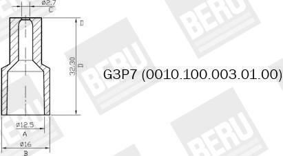 BERU G 3 P 7 - Защитный колпак, штепсельная вилка ps1.lv