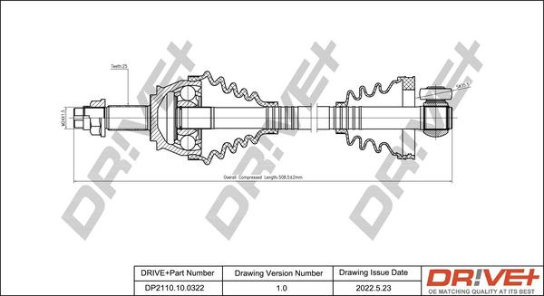 Dr!ve+ DP2110.10.0322 - Приводной вал ps1.lv